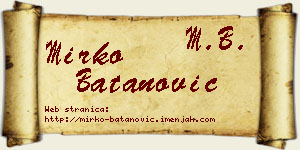 Mirko Batanović vizit kartica